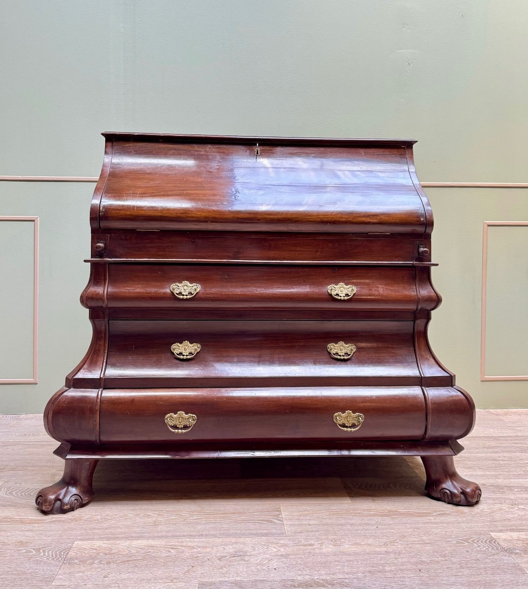 Louis XV Style Solid Mahogany Scribanne Commode -photo-1