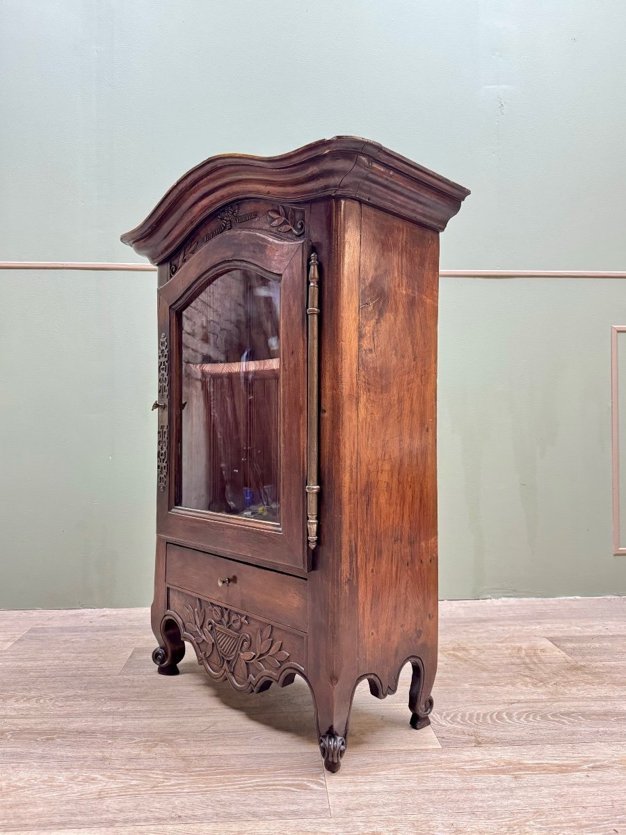 Verriau, Small Provençal Hanging Cabinet In Walnut, Louis XV Period, Brand Of Château -photo-2