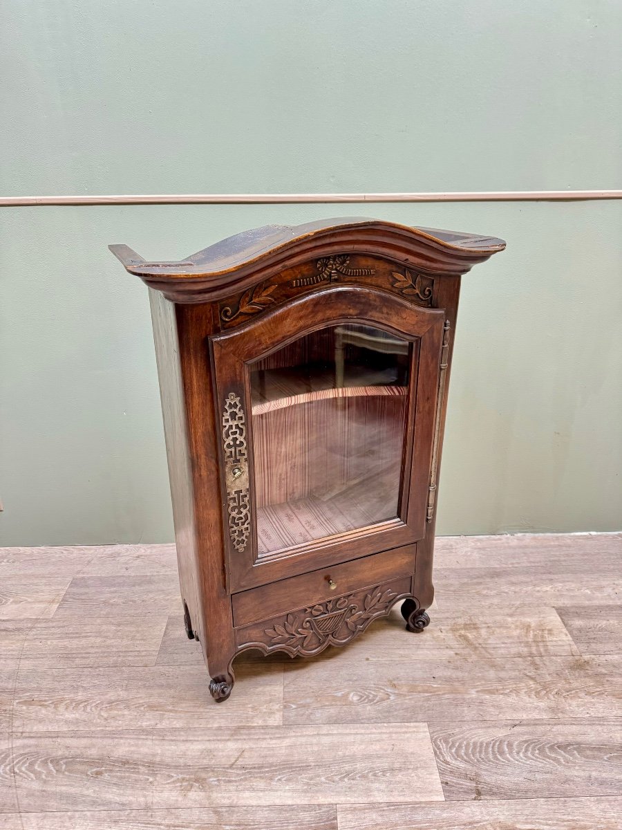 Verriau, Small Provençal Hanging Cabinet In Walnut, Louis XV Period, Brand Of Château -photo-7