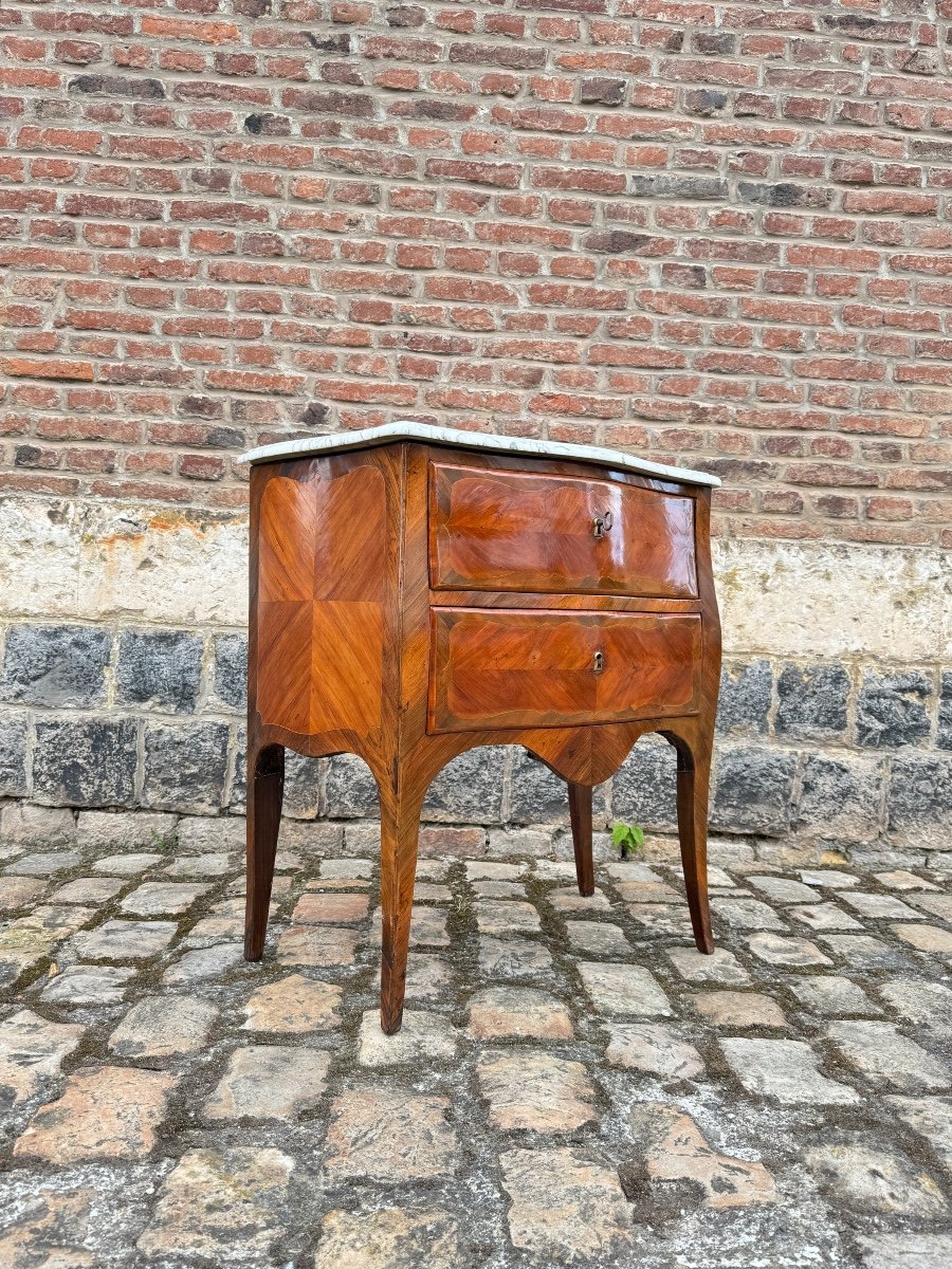 Pierre Roussel, Sauté Commode In Marquetry Louis XV Period XVIII Eme Century -photo-2