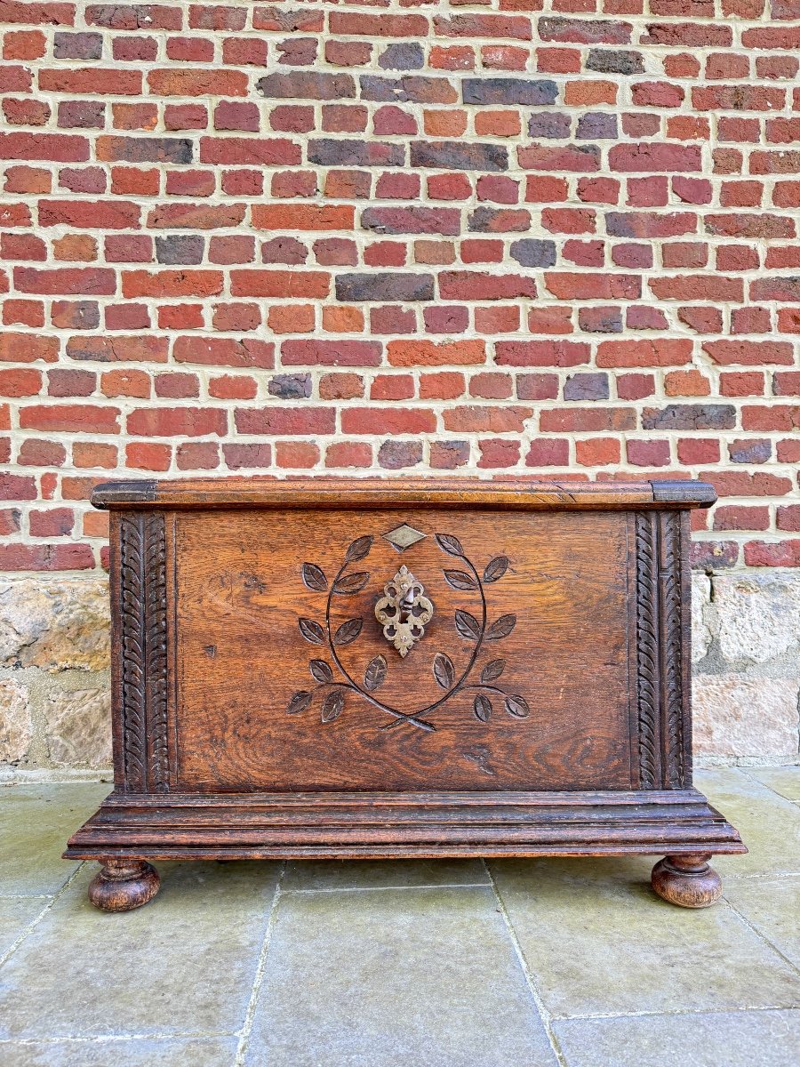 Chest In High Period Oak From XVII Eme Century 