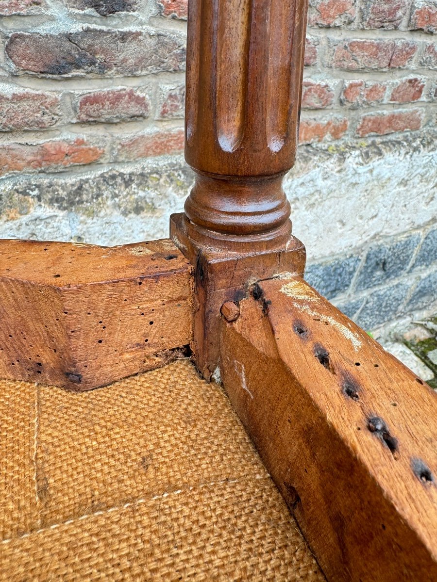 Pair Of Bergères Trapeze Backrest In Walnut Louis XVI XVIII Eme Century -photo-7