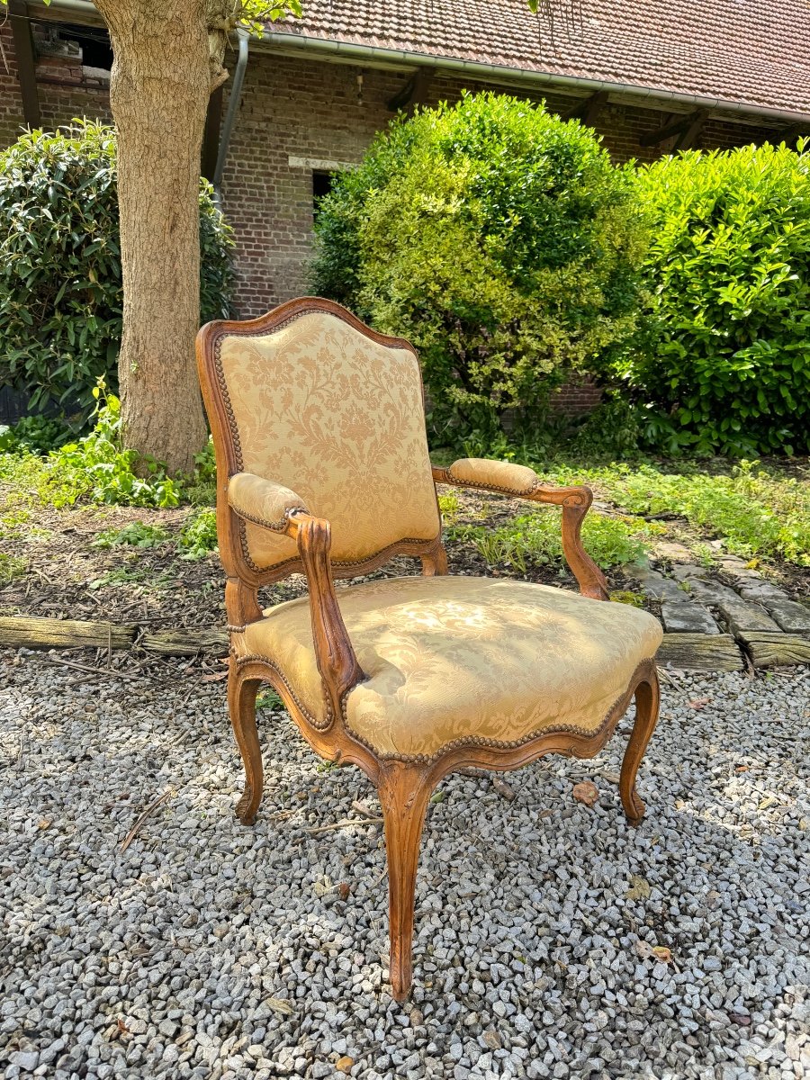 Louis XV Period Walnut Armchair XVIII Eme Century -photo-4