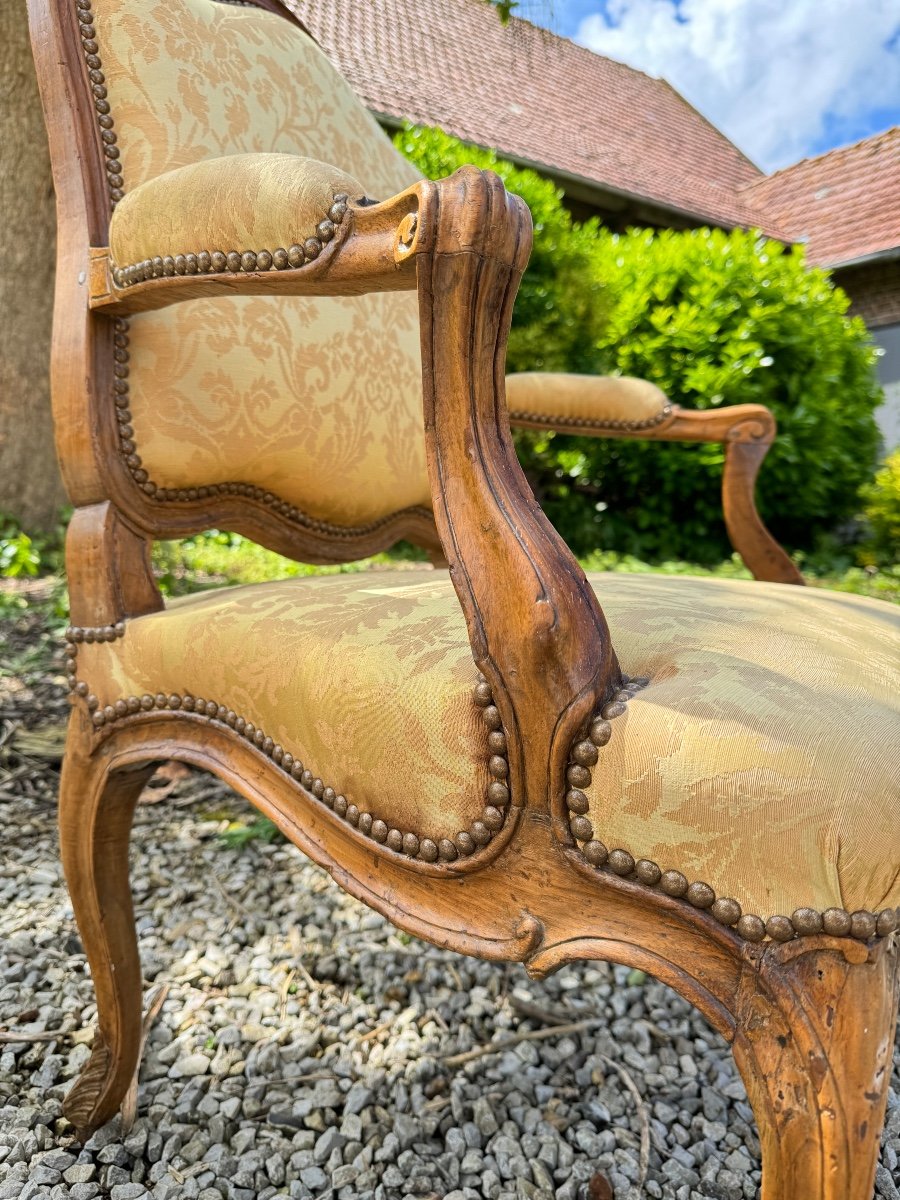 Louis XV Period Walnut Armchair XVIII Eme Century -photo-5