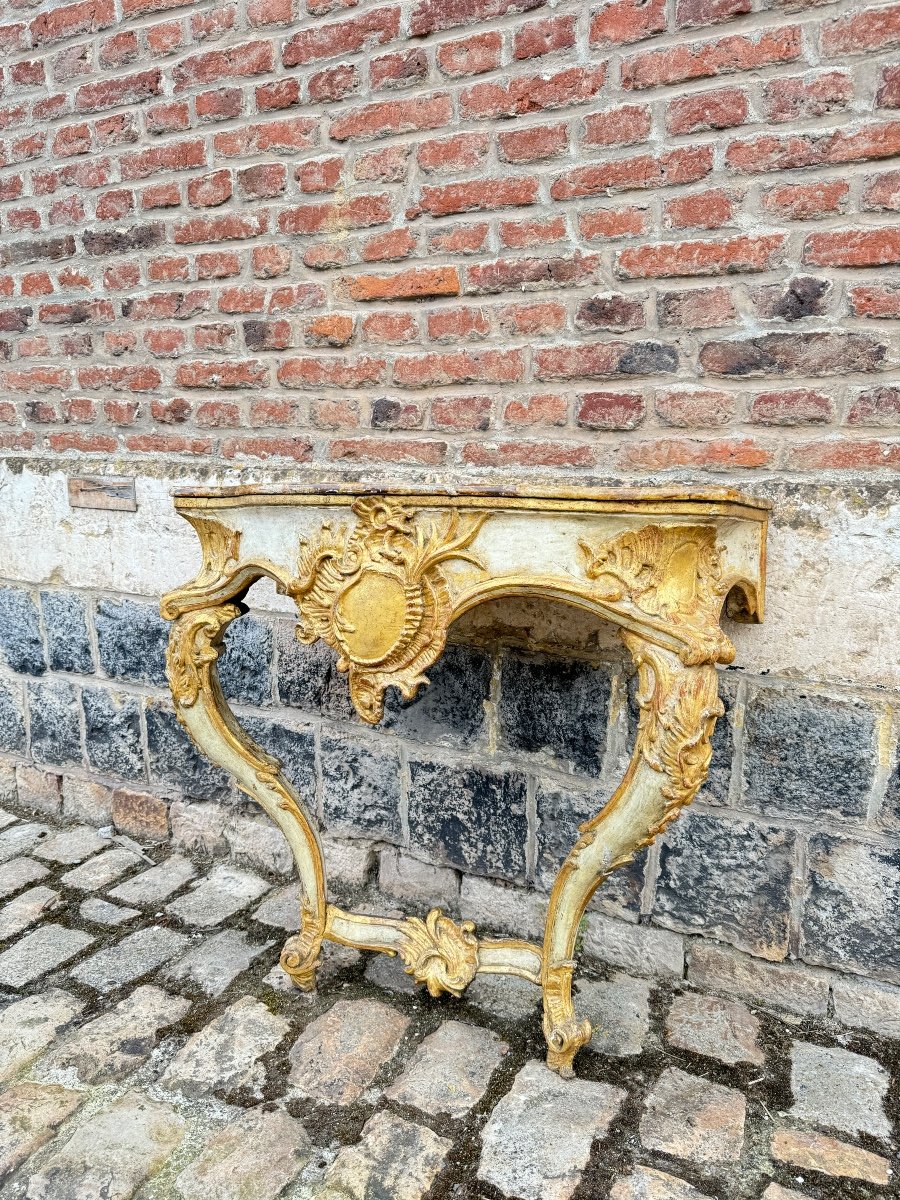 Console In Painted And Gilded Wood From Louis XV XVIII Eme Century -photo-3