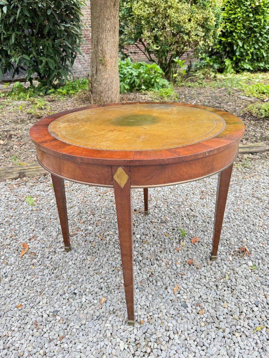 Living Room Table, Mahogany Pedestal Table, Directoire Period, 18th Century -photo-3