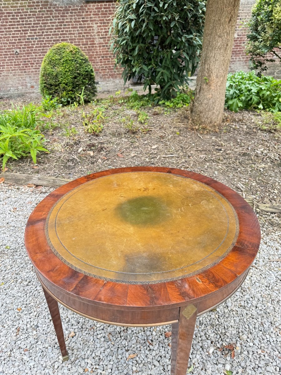 Living Room Table, Mahogany Pedestal Table, Directoire Period, 18th Century -photo-4