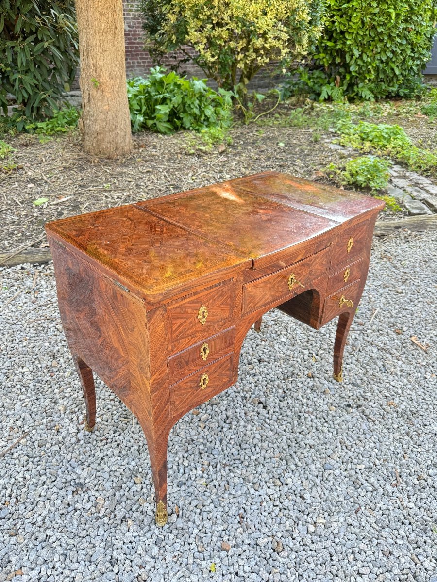 Louis XV Marquetry Dressing Table XVIII Eme Century -photo-2