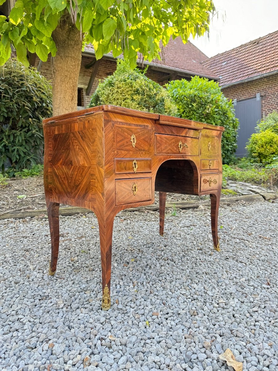 Louis XV Marquetry Dressing Table XVIII Eme Century -photo-3