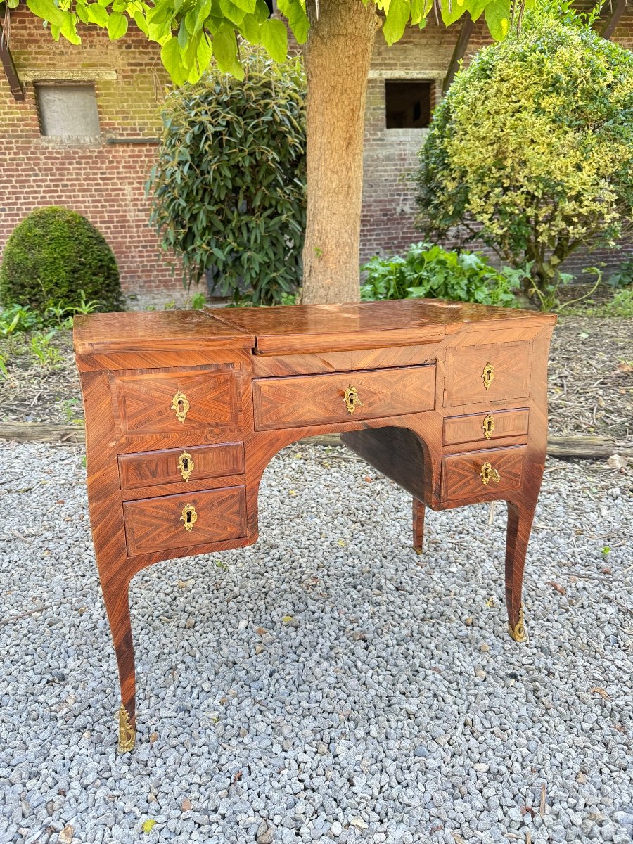 Louis XV Marquetry Dressing Table XVIII Eme Century -photo-4