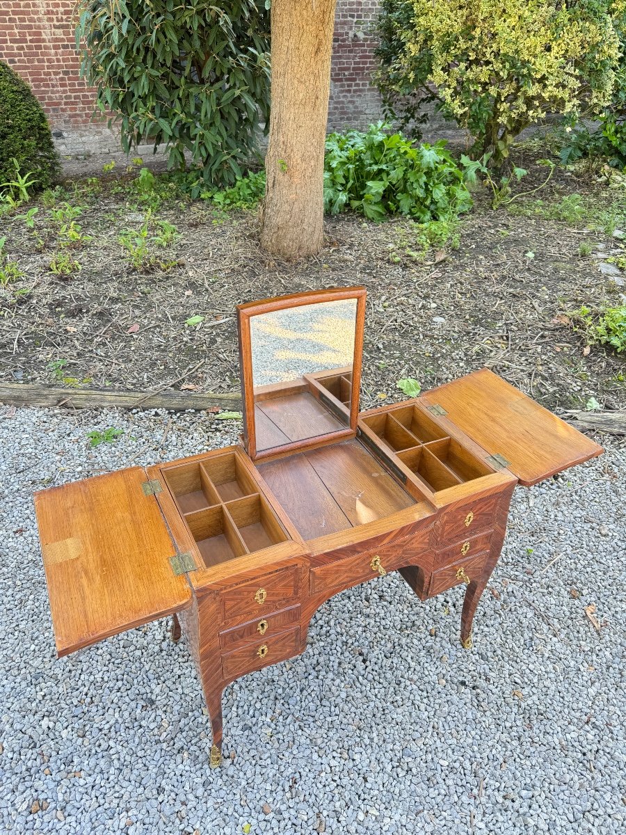 Louis XV Marquetry Dressing Table XVIII Eme Century -photo-1