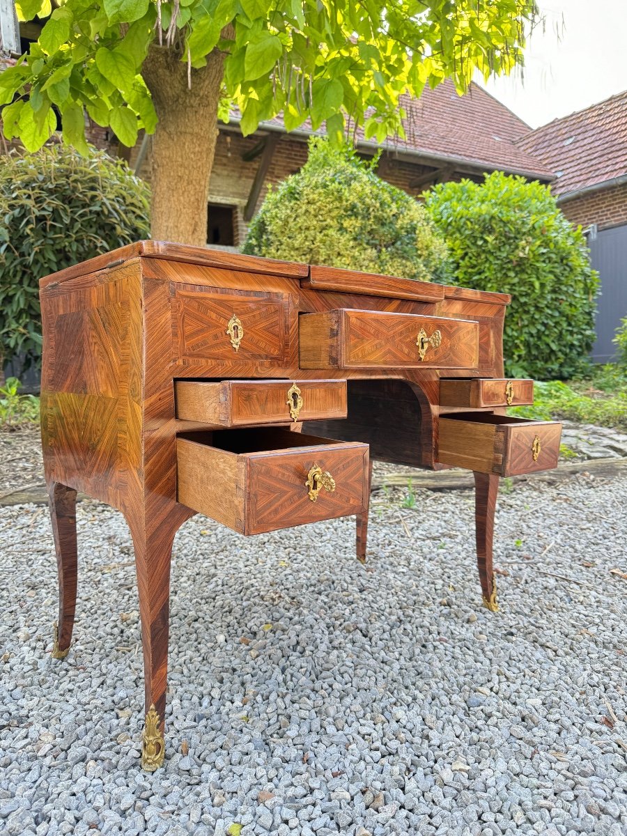 Louis XV Marquetry Dressing Table XVIII Eme Century -photo-2