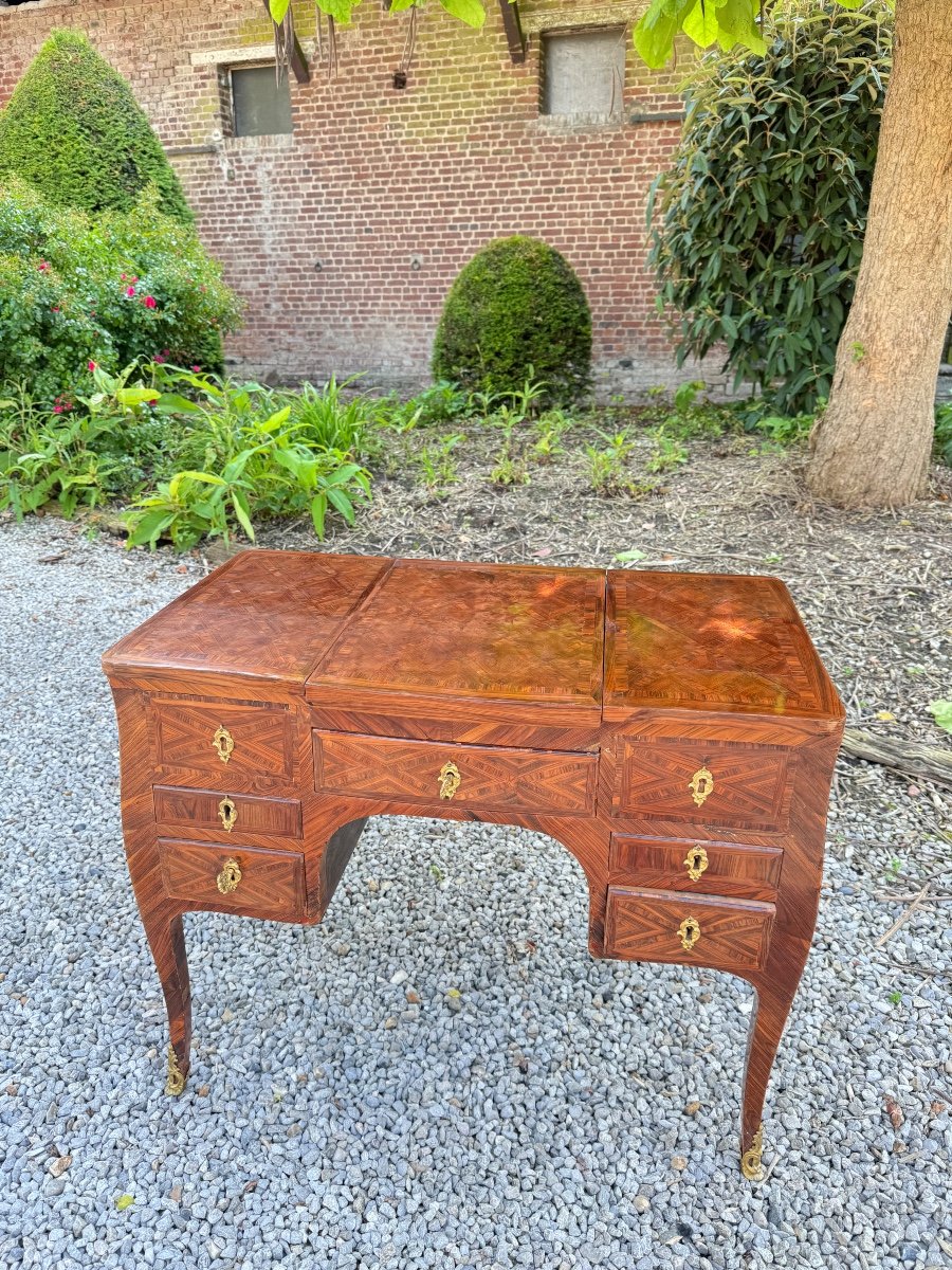 Louis XV Marquetry Dressing Table XVIII Eme Century -photo-4