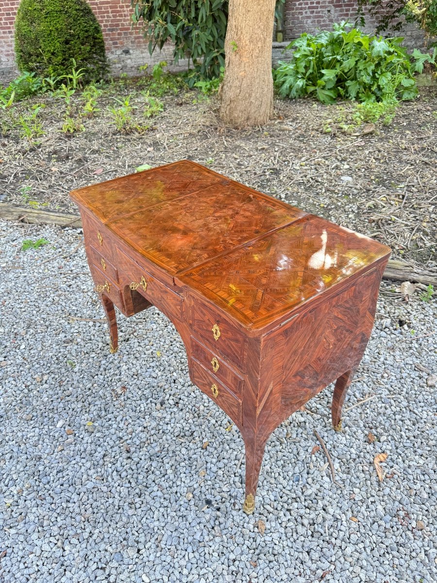 Louis XV Marquetry Dressing Table XVIII Eme Century -photo-6