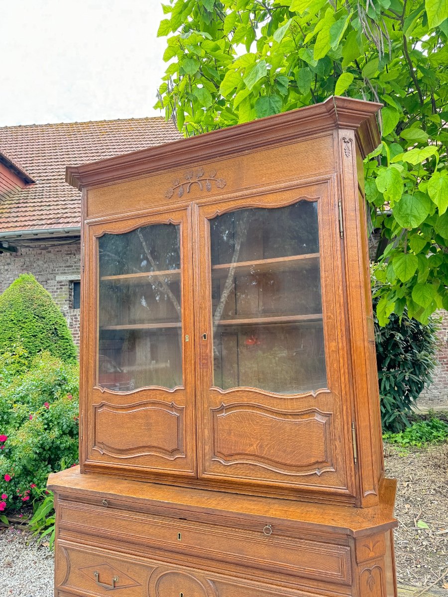 Impressionnante Commode de château Formant Vitrine  D’époque Louis XIV XVIII Eme Siècle -photo-2