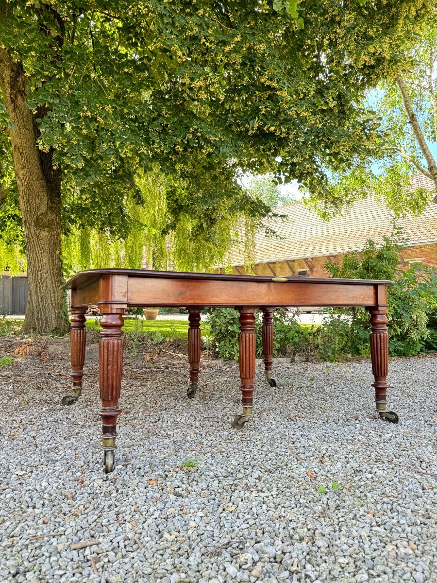 Grande Table De Salle à Manger En Acajou Massif 4,30 Mètre D’époque Louis Philippe -photo-3