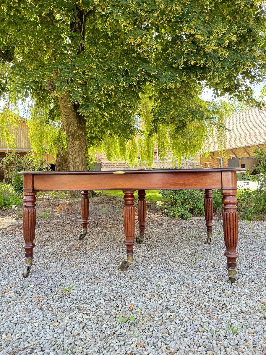 Grande Table De Salle à Manger En Acajou Massif 4,30 Mètre D’époque Louis Philippe -photo-2