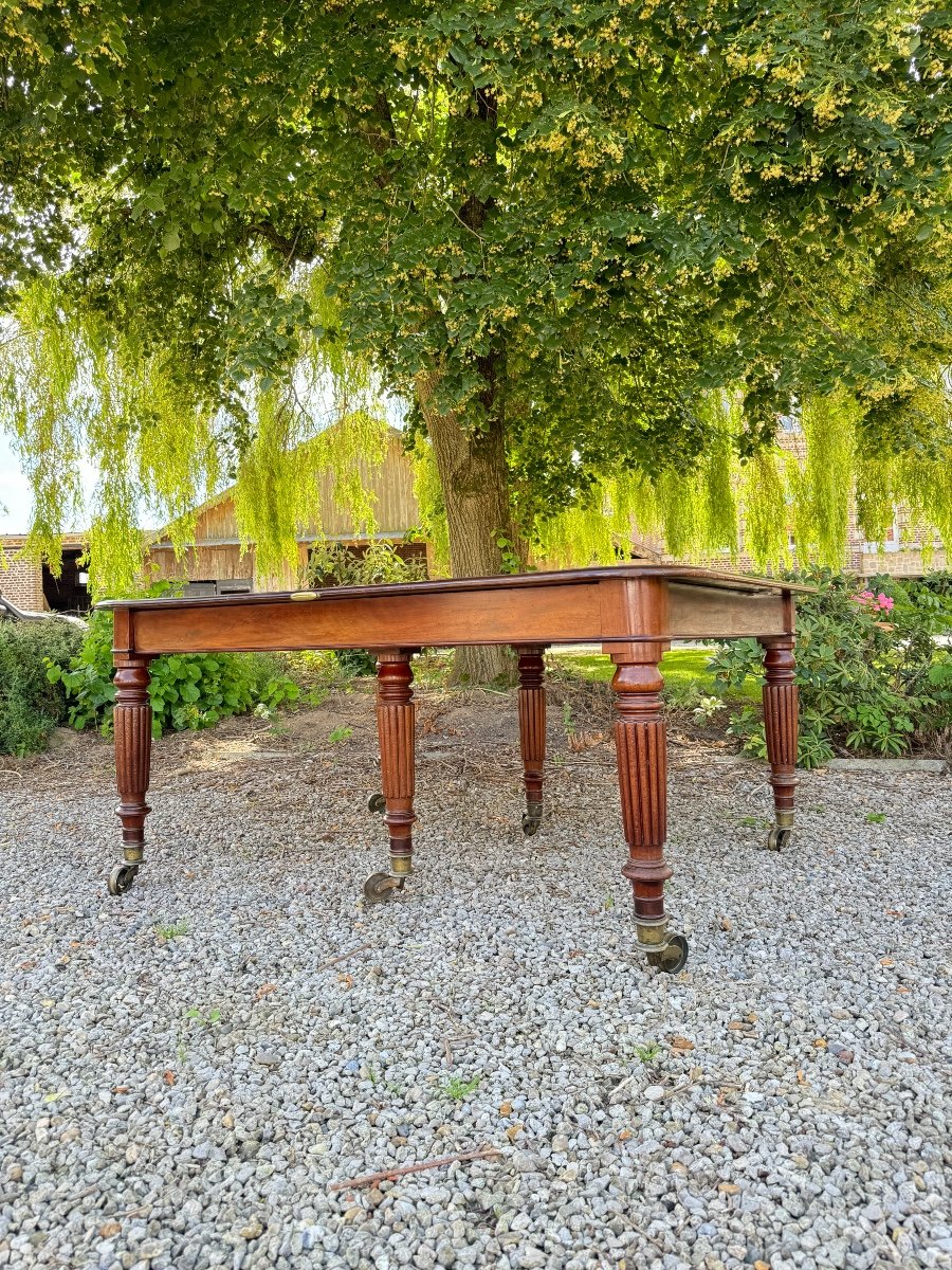 Grande Table De Salle à Manger En Acajou Massif 4,30 Mètre D’époque Louis Philippe -photo-6