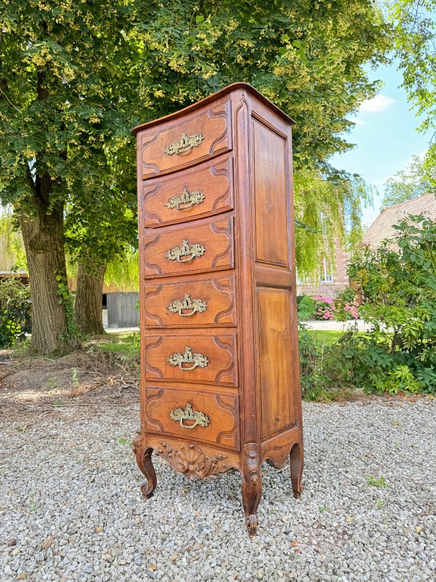 Chiffonier In Walnut Regency Style 19th Century -photo-1