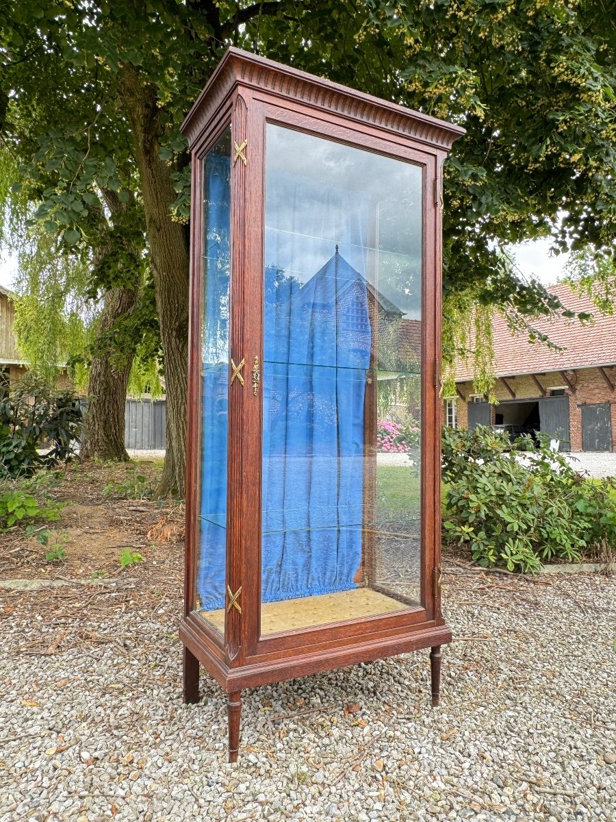 Louis XVI Style Oak Showcase Circa 1900