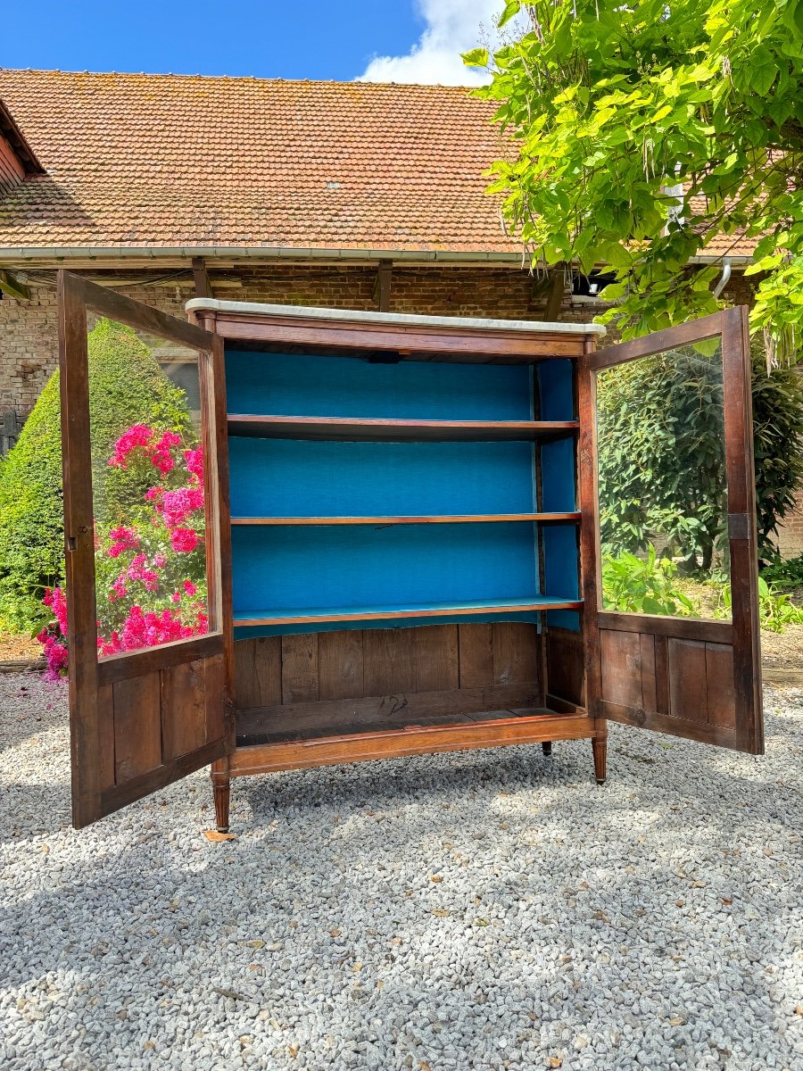 Vitrine Bibliothèque En Acajou Massif De Style Louis XVI XIX Eme Siècle -photo-3