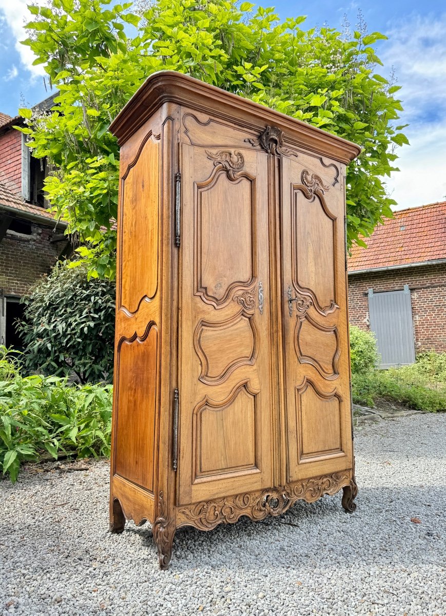 Armoire Provençale De Mariage En Noyer Nîmes XVIII Eme Siècle -photo-4