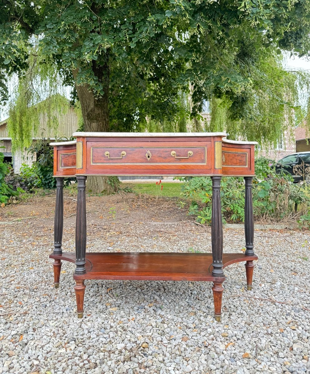 Mahogany Console From Louis XVI XVIII Eme Century -photo-1