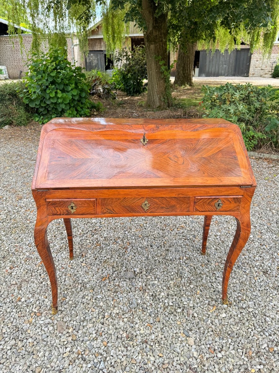  Bureau De Pente En Marqueterie D’époque Louis XV,  estampillé Criaerd-photo-1