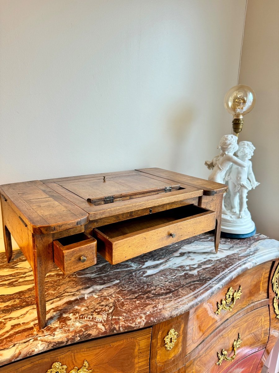 18th Century Walnut Bedside Table In The Style Of Axe-photo-3