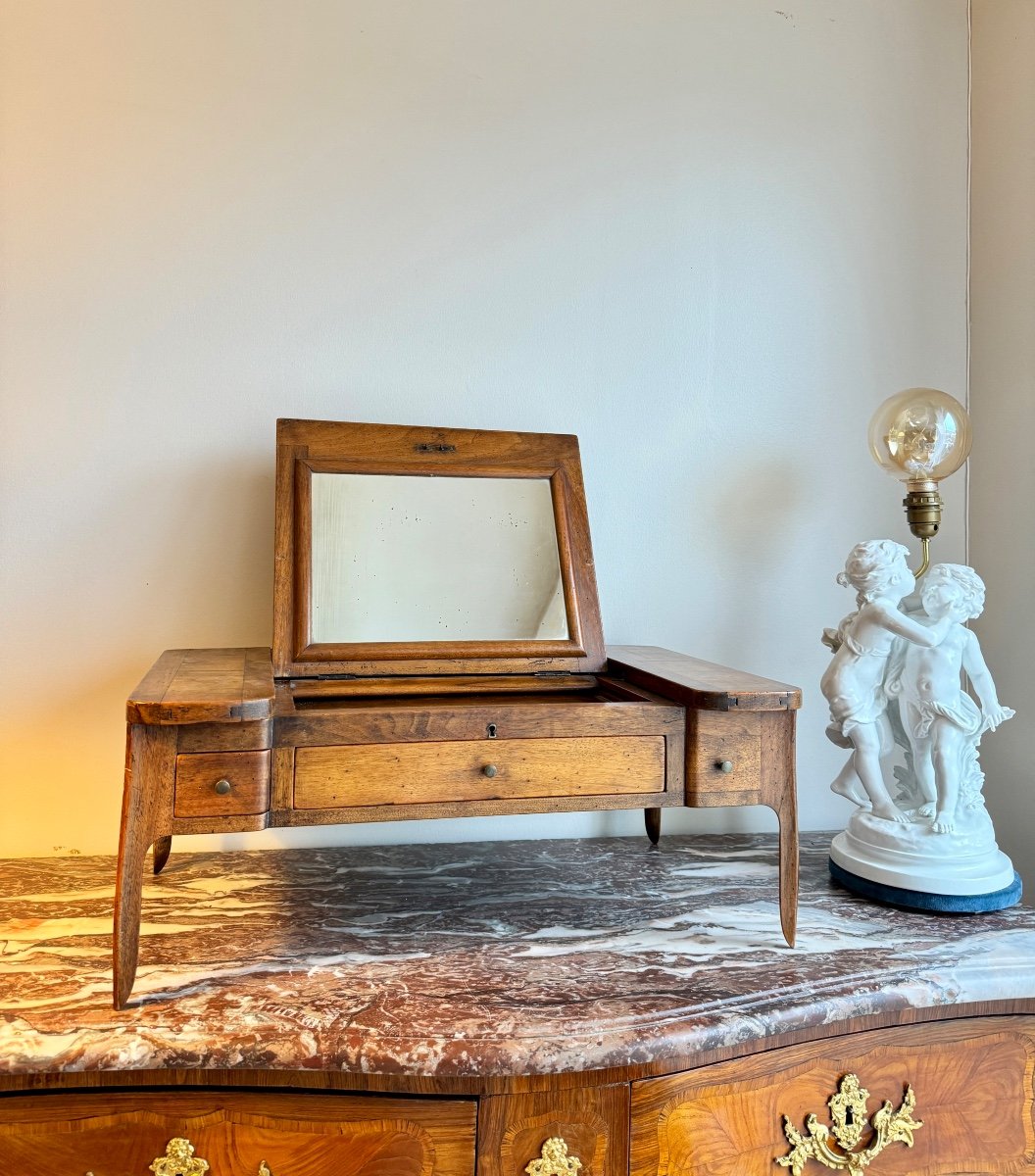 18th Century Walnut Bedside Table In The Style Of Axe-photo-4