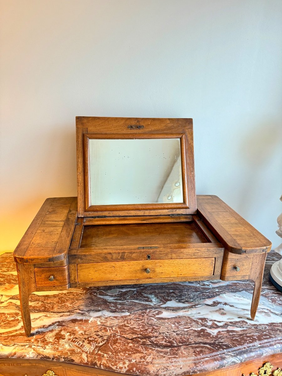 18th Century Walnut Bedside Table In The Style Of Axe-photo-3