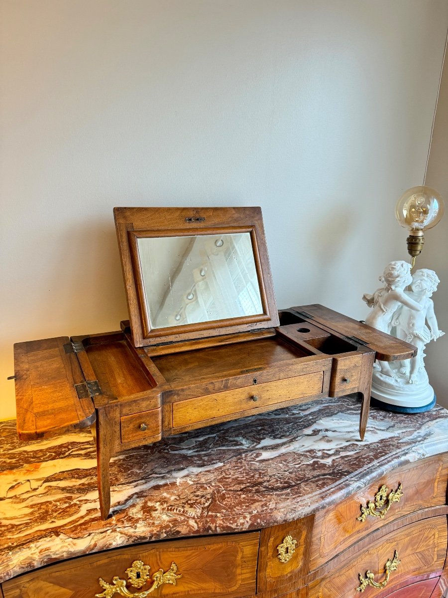 18th Century Walnut Bedside Table In The Style Of Axe-photo-4