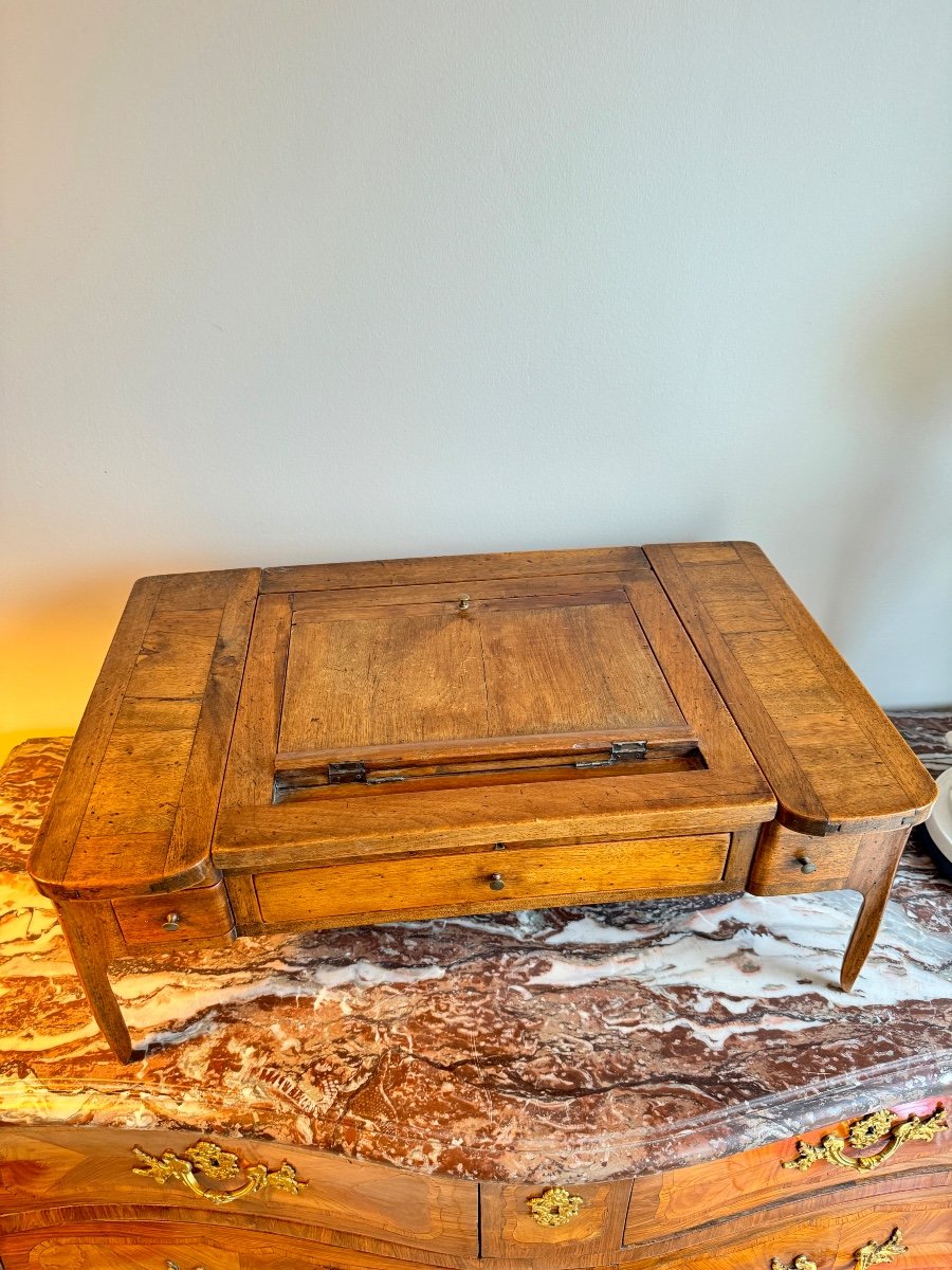 18th Century Walnut Bedside Table In The Style Of Axe-photo-5