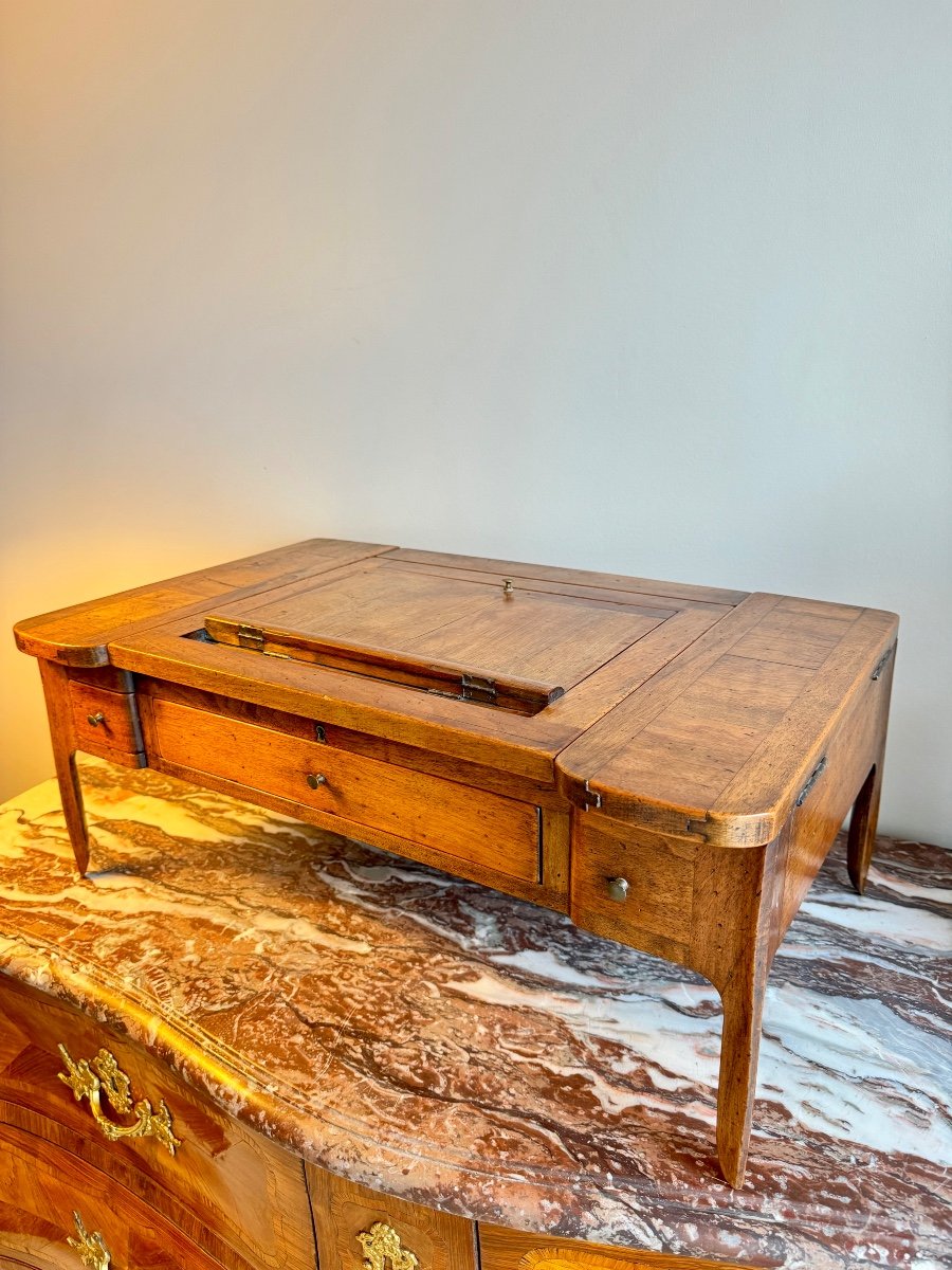 18th Century Walnut Bedside Table In The Style Of Axe-photo-6