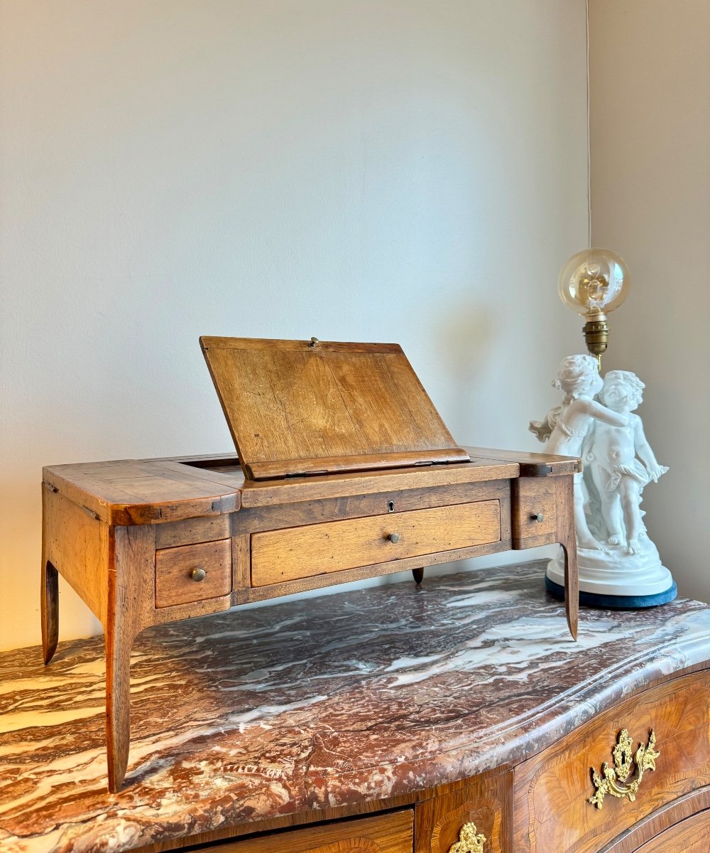 18th Century Walnut Bedside Table In The Style Of Axe