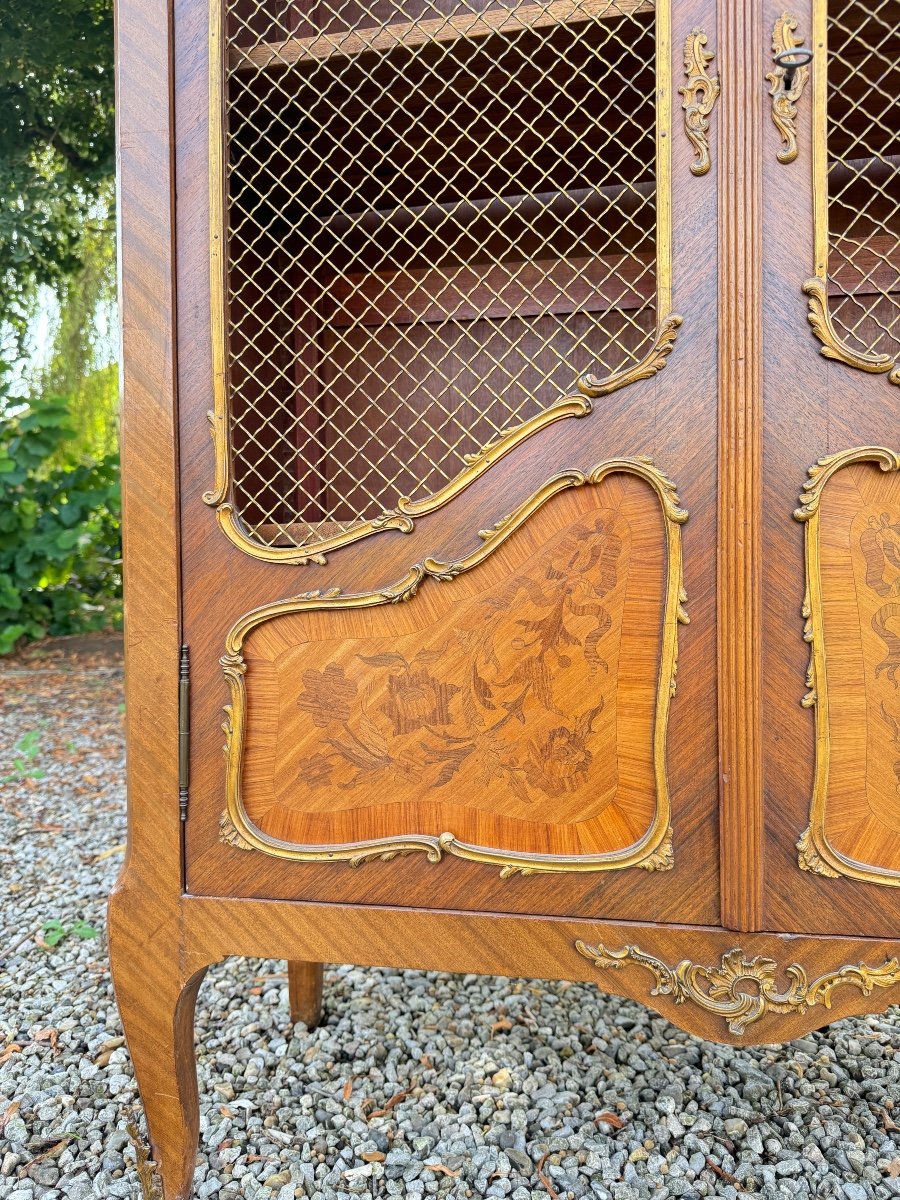 Louis XVI Style Marquetry Bookcase -photo-1