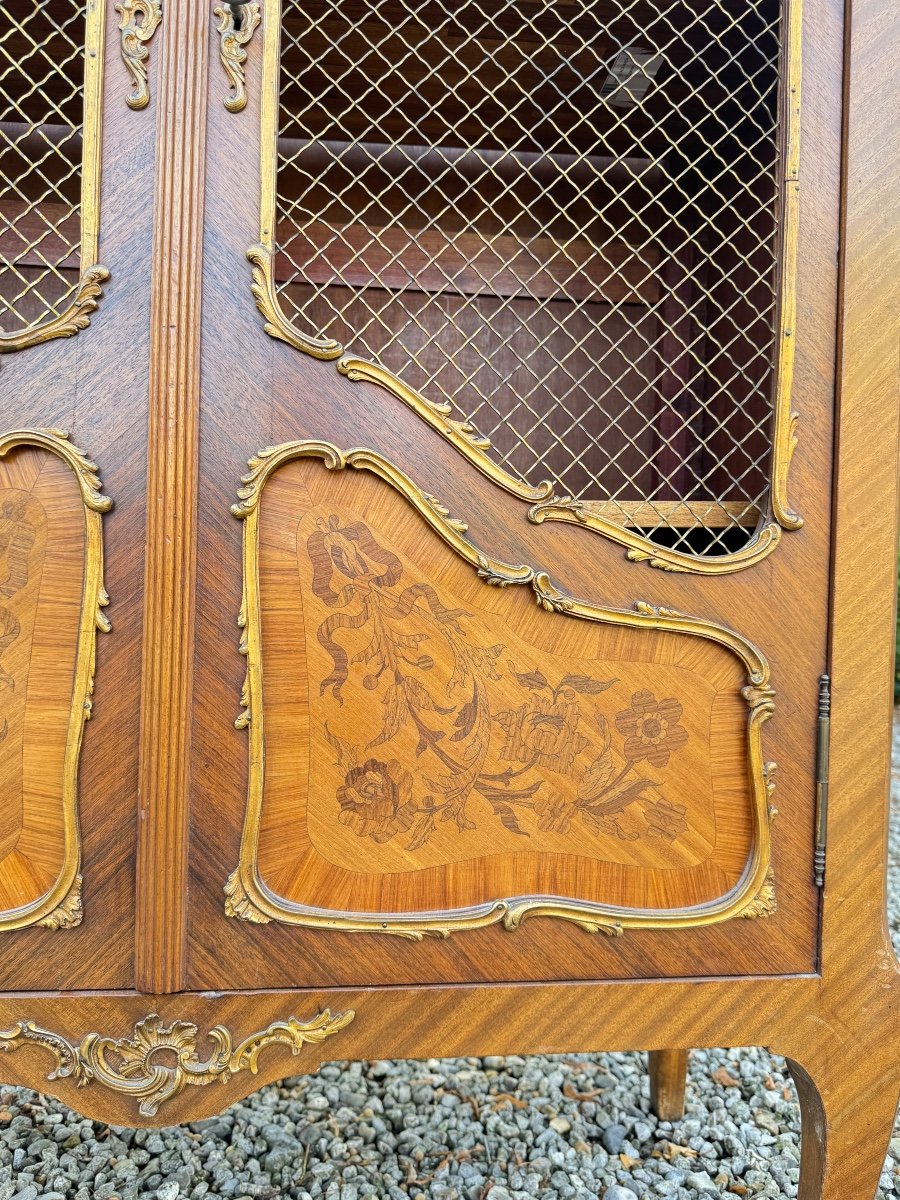 Louis XVI Style Marquetry Bookcase -photo-2