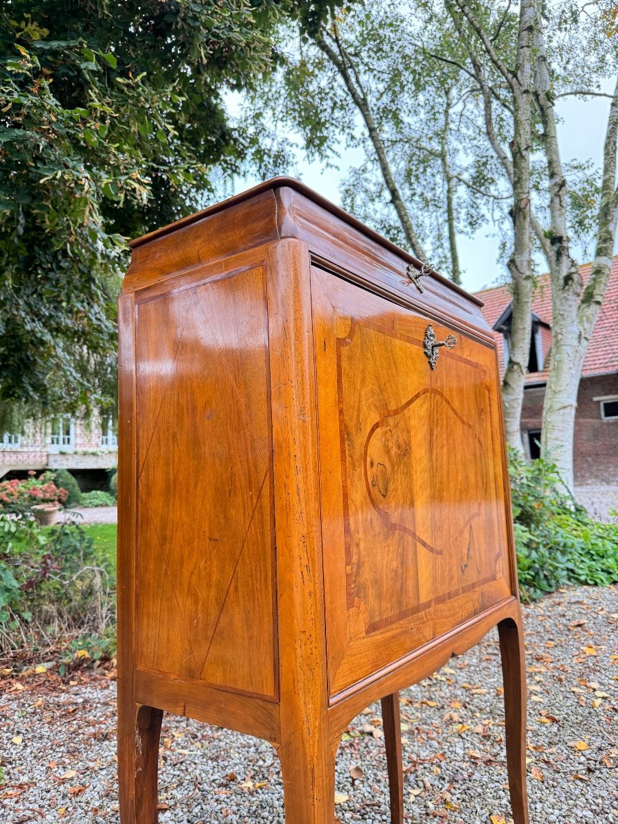 Louis XV Style Walnut Cabinet Secretary-photo-3