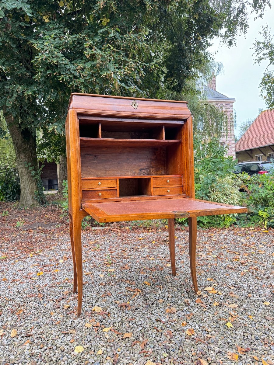 Louis XV Style Walnut Cabinet Secretary-photo-1