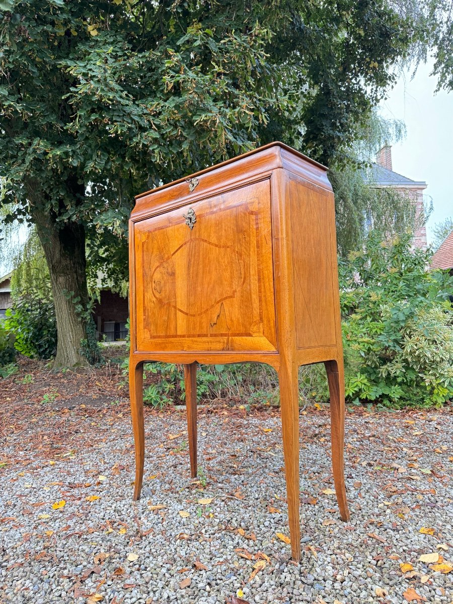 Louis XV Style Walnut Cabinet Secretary-photo-4