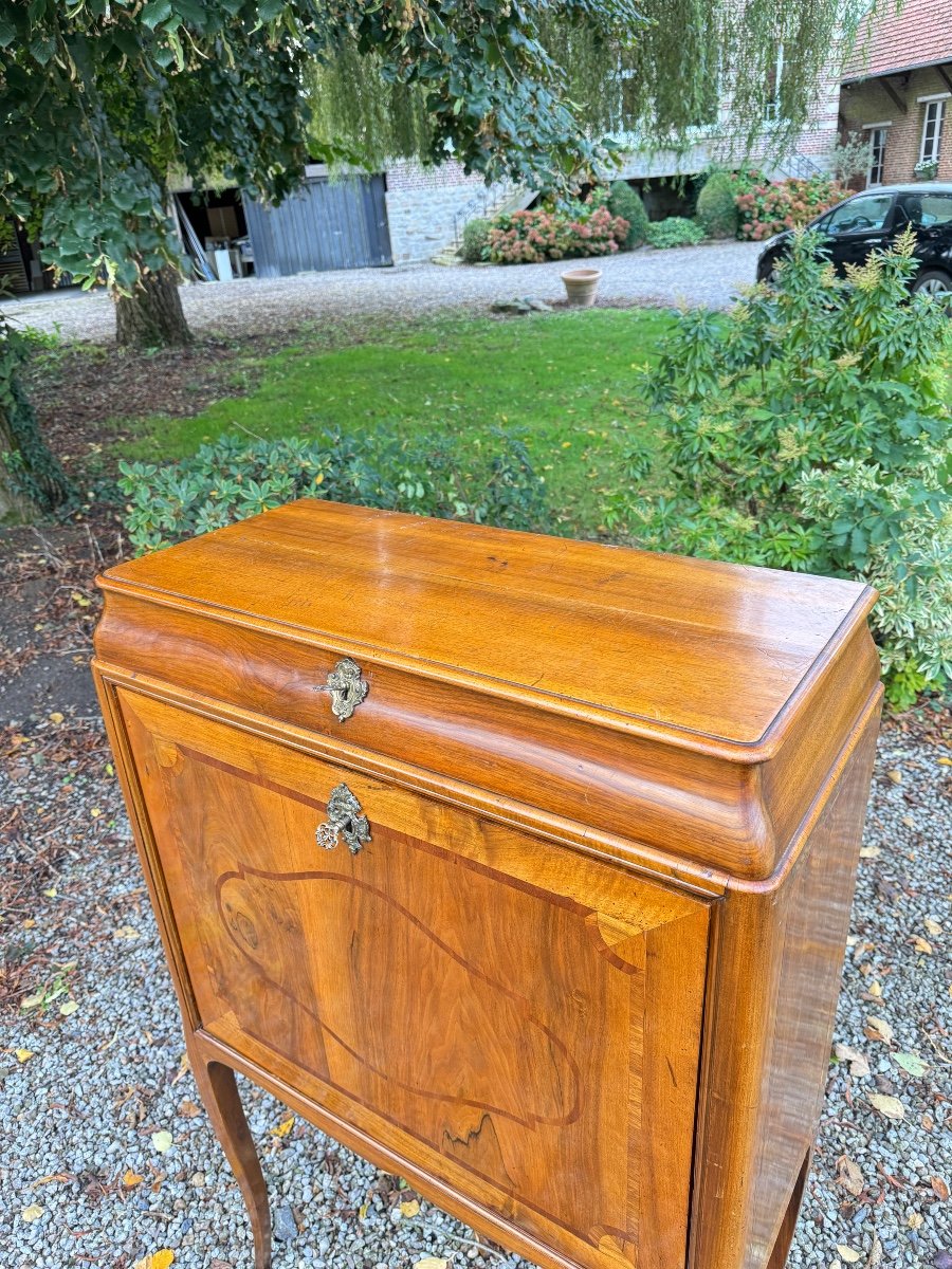 Louis XV Style Walnut Cabinet Secretary-photo-7