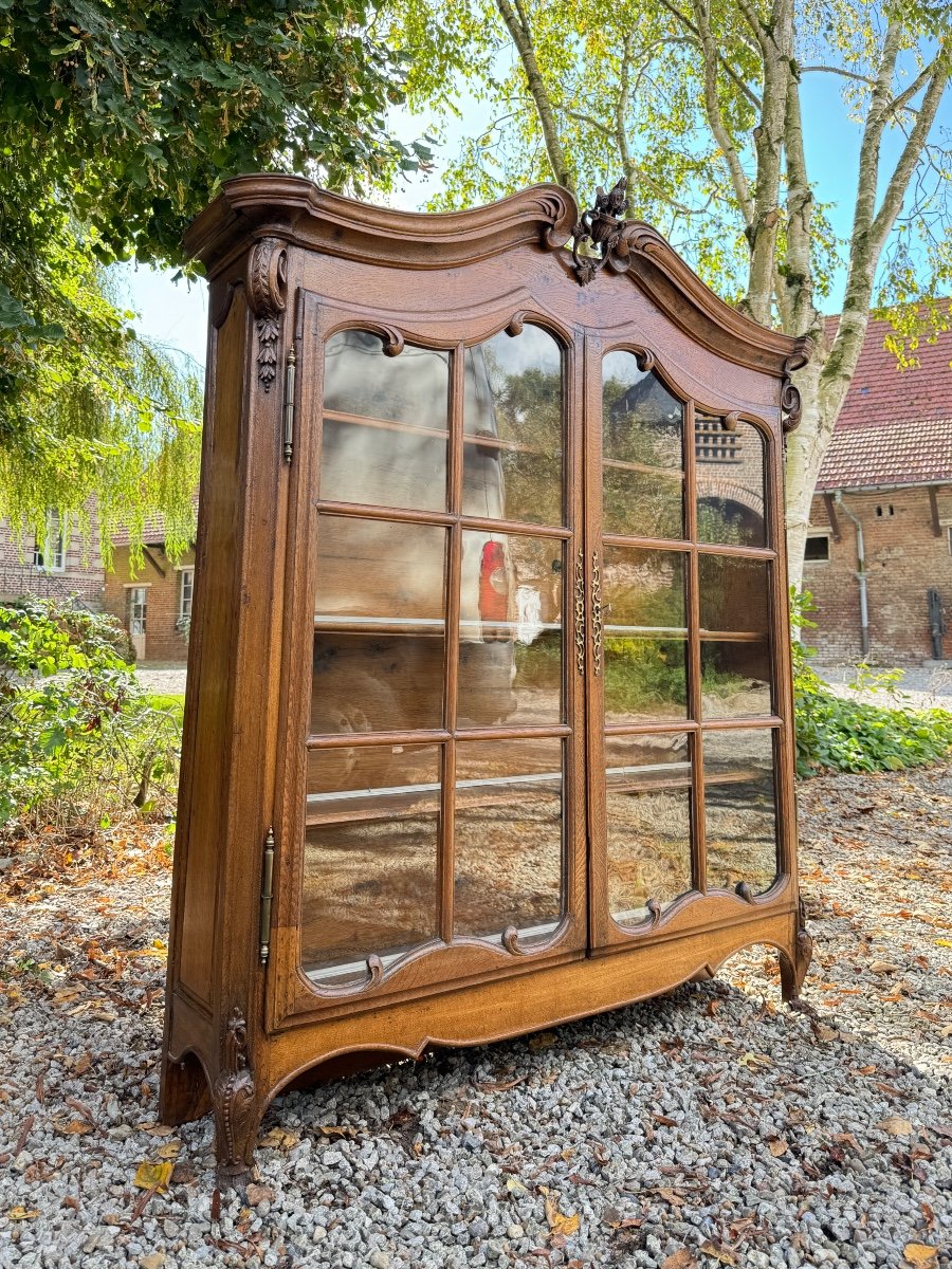 Louis XV Period Oak Display Cabinet, 18th Century -photo-3