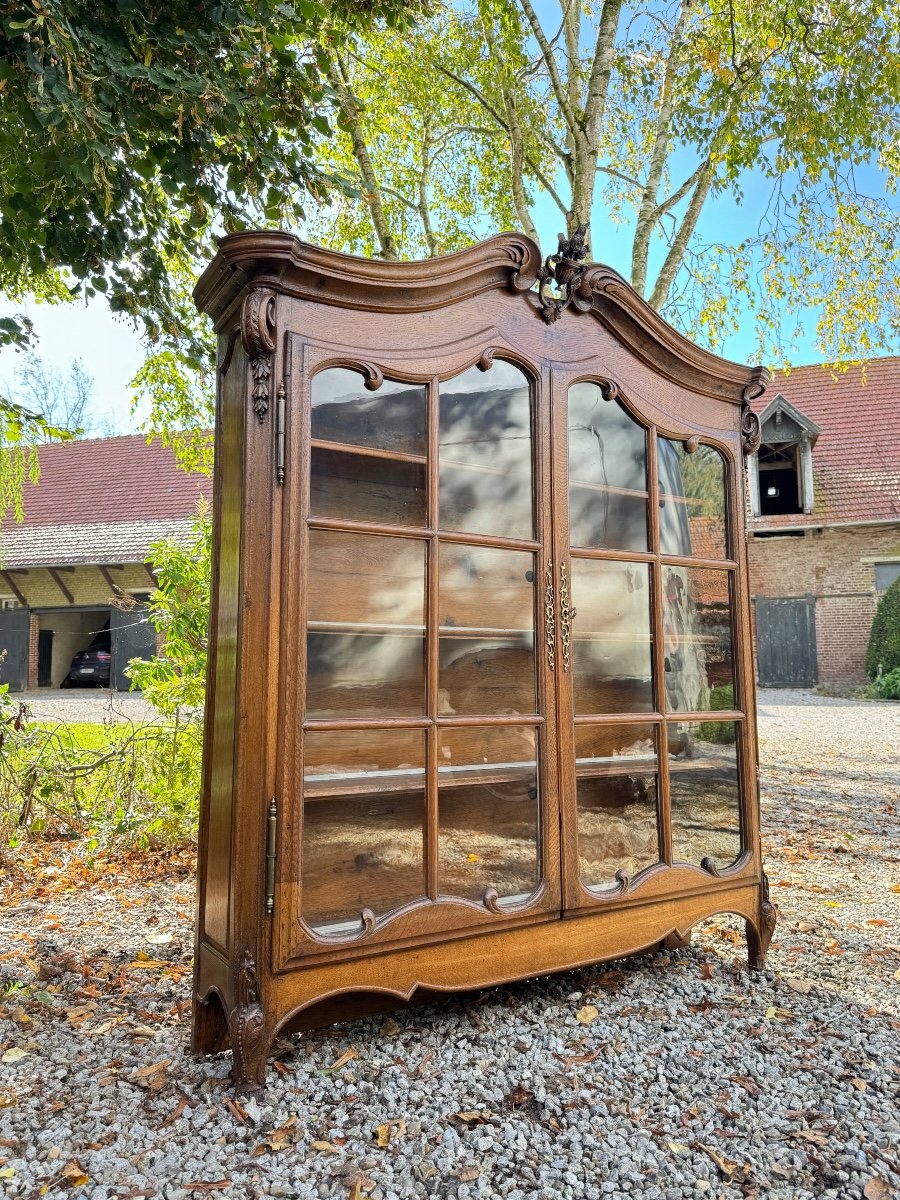 Louis XV Period Oak Display Cabinet, 18th Century -photo-3