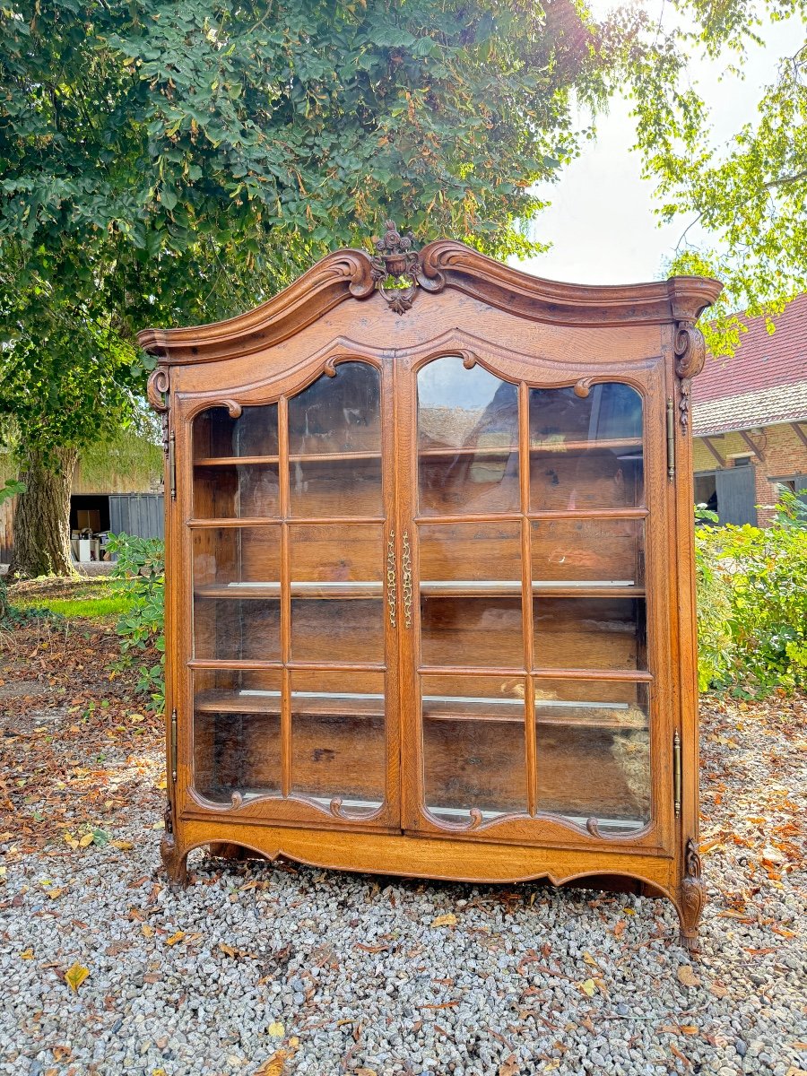 Louis XV Period Oak Display Cabinet, 18th Century 