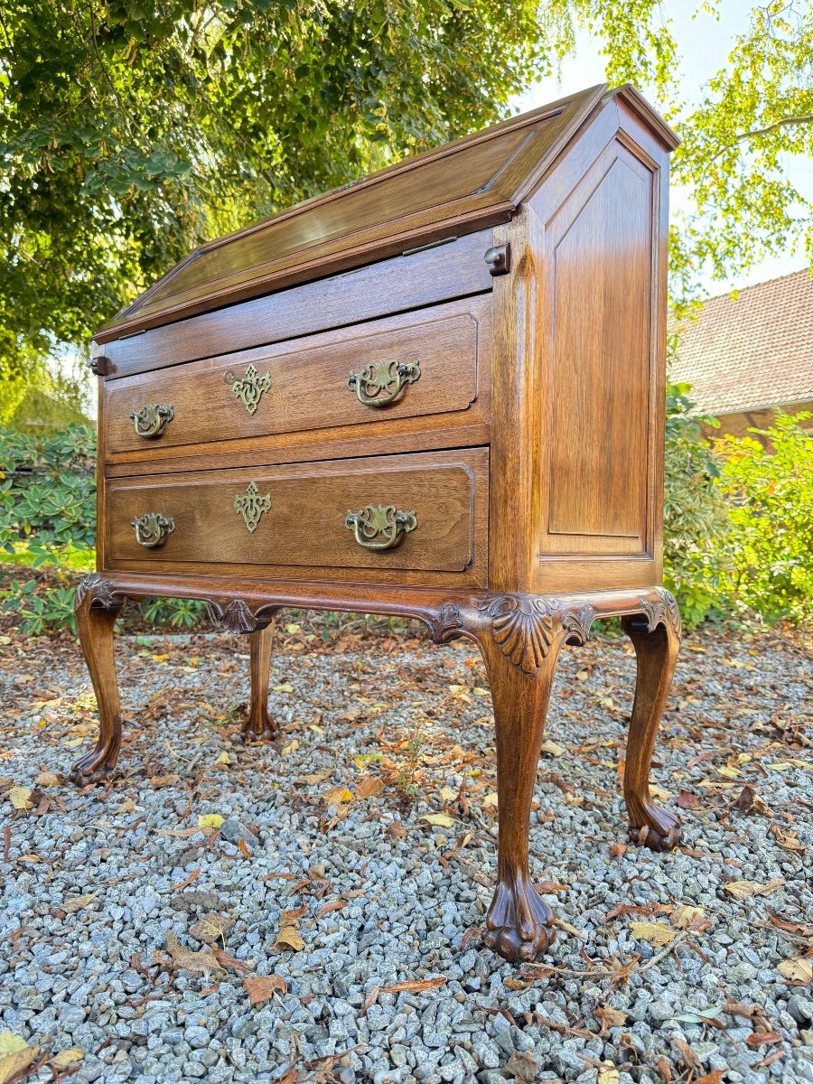 Chippendale Style Mahogany Sloping Desk, Secretary -photo-5