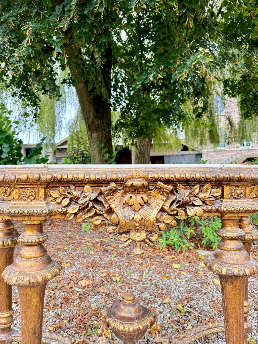 Console En Bois Doré D’époque Napoléon III XIX Eme Siècle -photo-3