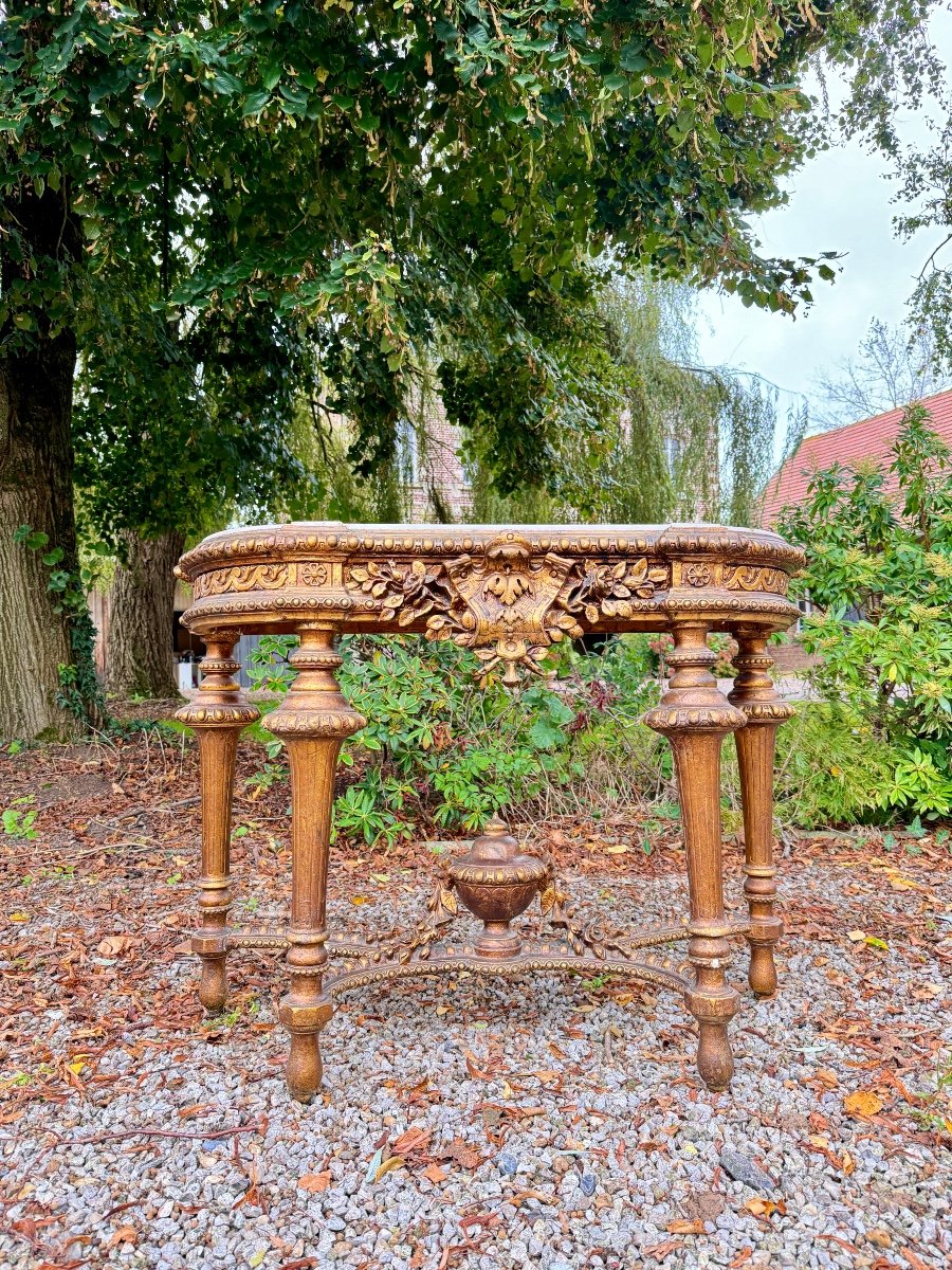 Console En Bois Doré D’époque Napoléon III XIX Eme Siècle -photo-6