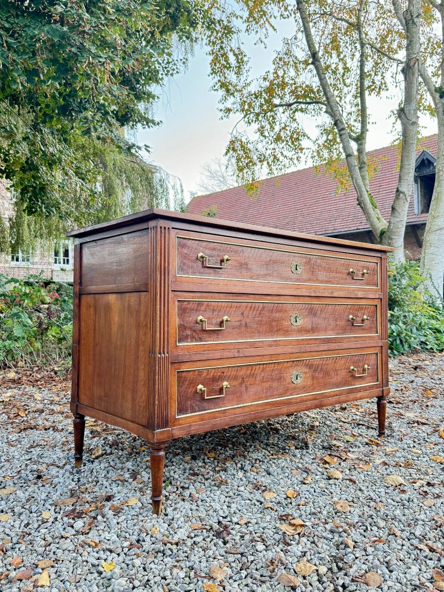 Chest Of Drawers, In Mahogany, Louis XVI Period, 18th Century -photo-3