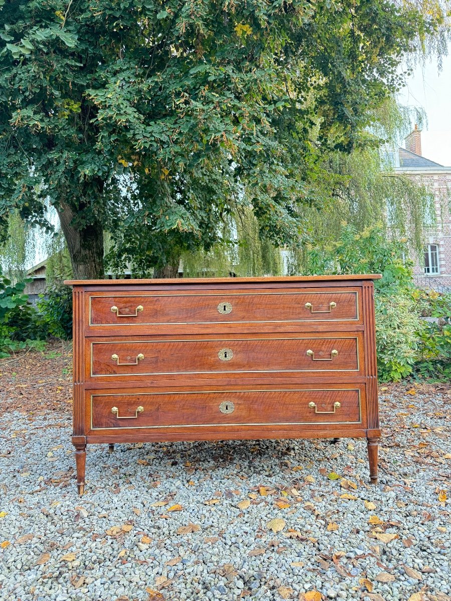 Chest Of Drawers, In Mahogany, Louis XVI Period, 18th Century -photo-4