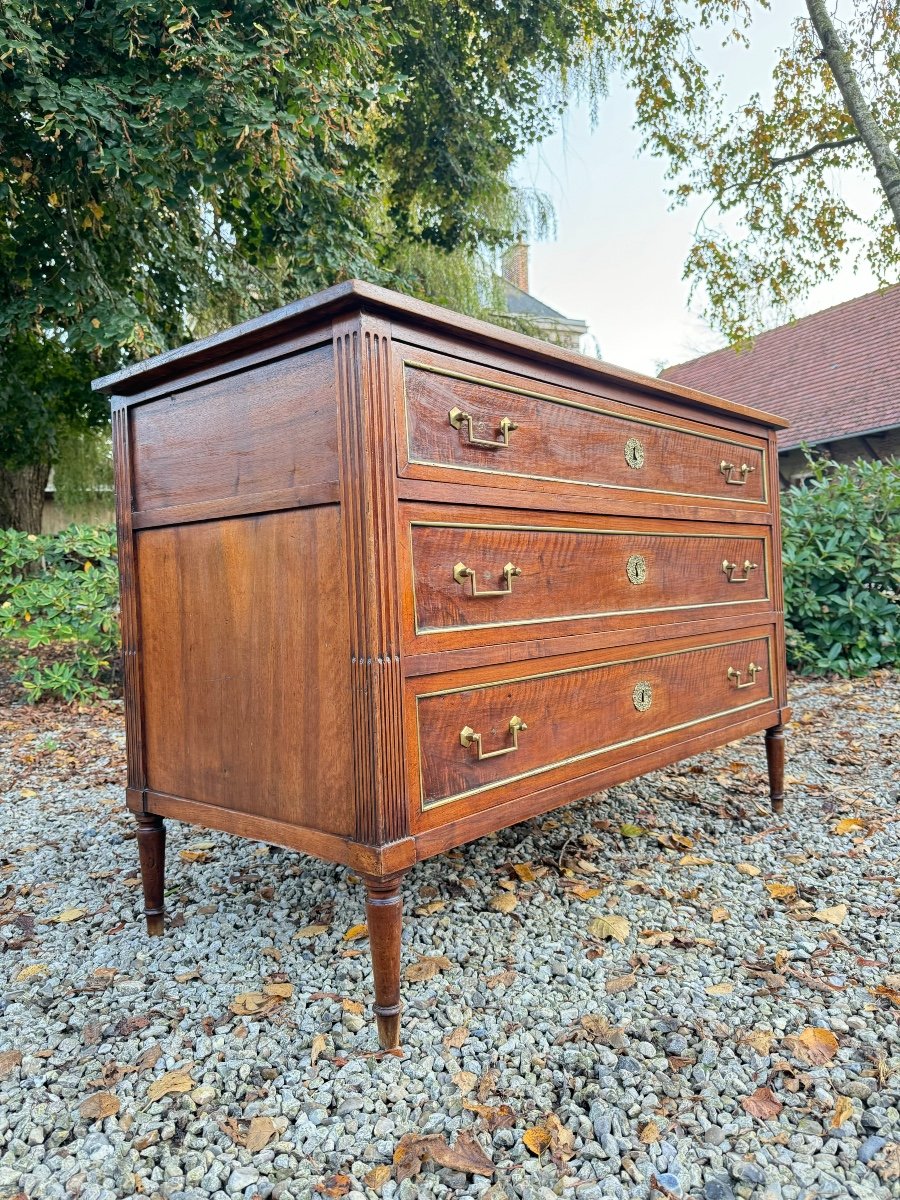 Chest Of Drawers, In Mahogany, Louis XVI Period, 18th Century -photo-3